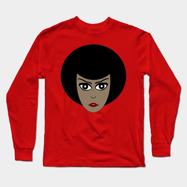 Strong Black Woman Natural Girl Afro Hair Long Sleeve T-Shirt by Obehiclothes